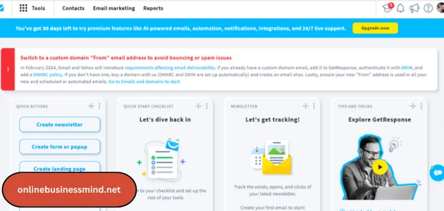 التسجيل في منصة getresponse 10