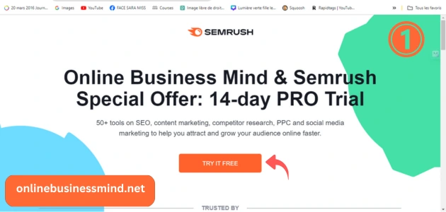 انشاء حساب semrush 1