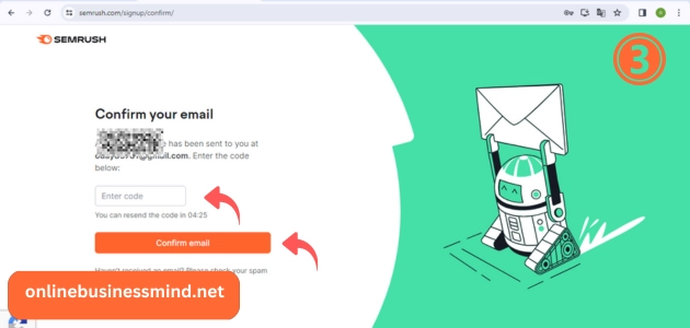انشاء حساب semrush 3