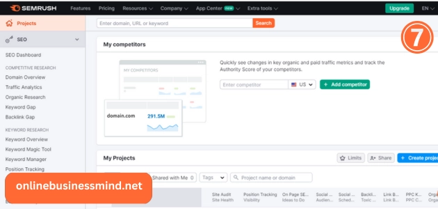 انشاء حساب semrush 7